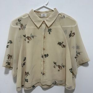 Wilfred cream floral blouse - size small